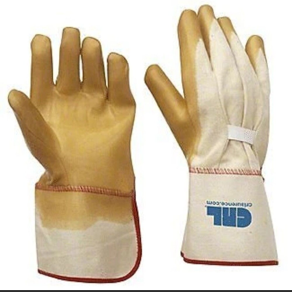 CRL Gauntlet Cuff Smooth Natural Rubber Palm Gloves - 12